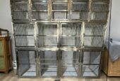 STAINLESS STEEL CAGE BANKS. DOG KENNEL